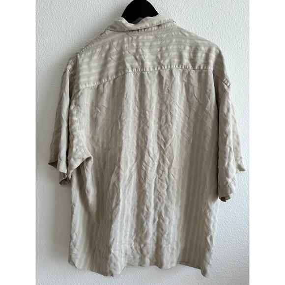 Tommy Bahama Mens Relax Fit Size M 100% Silk Blend Coconut Button Up Stitched - Picture 2 of 7